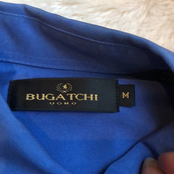 BUGATCHI Sky Blue Short Sleeve Button Down Shirt Size Medium - Picture 2 of 10